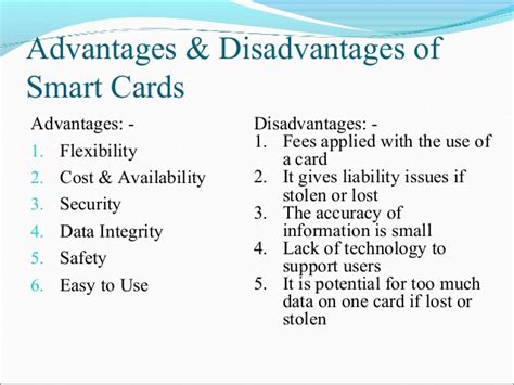 smart card system|smart card advantages and disadvantages.